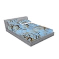 thumbnail image 2 of Ambesonne Nature Fitted Sheet & Pillow Sham Set, Vibrant Sky with Trees, Full, Blue Brown, 2 of 2