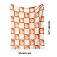 thumbnail image 3 of LOWLHOME Halloween Throw Blanket Orange Checkered Pumpkin Throw Blankets, Warm Cozy Lightweight Flannel Blanket, Bedroom Living Rooms Couch Decorations, Orange, 1 Count, 51*39 in, 3 of 4