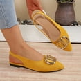 thumbnail image 6 of Women's Summer Dress Flats - Comfortable Pointed Toe Ballet Shoes for Woman - Soft Suede Slingback Flats Yellow 6.5(38), 6 of 9