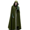 thumbnail image 2 of Hooded Cloak,Button Costume Winter Cloak Women Cloak Button Women Winter, 2 of 5