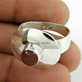 thumbnail image 2 of Natural Ruby Gemstone Ring, Solid 925 Sterling Silver Ring, Women Handmade Special Design Jewelry, Women's Band Ring, Mothers Day Gifts, Red Stone Cabochon Round Ring (ruby, 7), 2 of 3