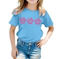 thumbnail image 1 of MEZZALL T-Shirt pour Filles, Imprimé Floral, Col Rond, Manches Courtes, T-Shirt Décontracté, Confortable, 3-4 Ans, 1 of 5