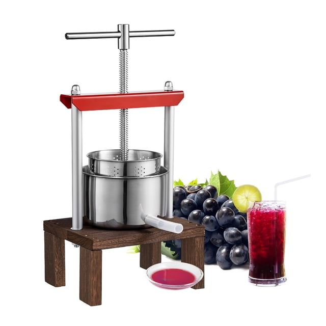 2L Orange Juicer Extractor Stainless Steel Household Manual Squeezer Fruit Tincture Wine Pressing Kitchen Machine ,Anti-Drip Nozzle