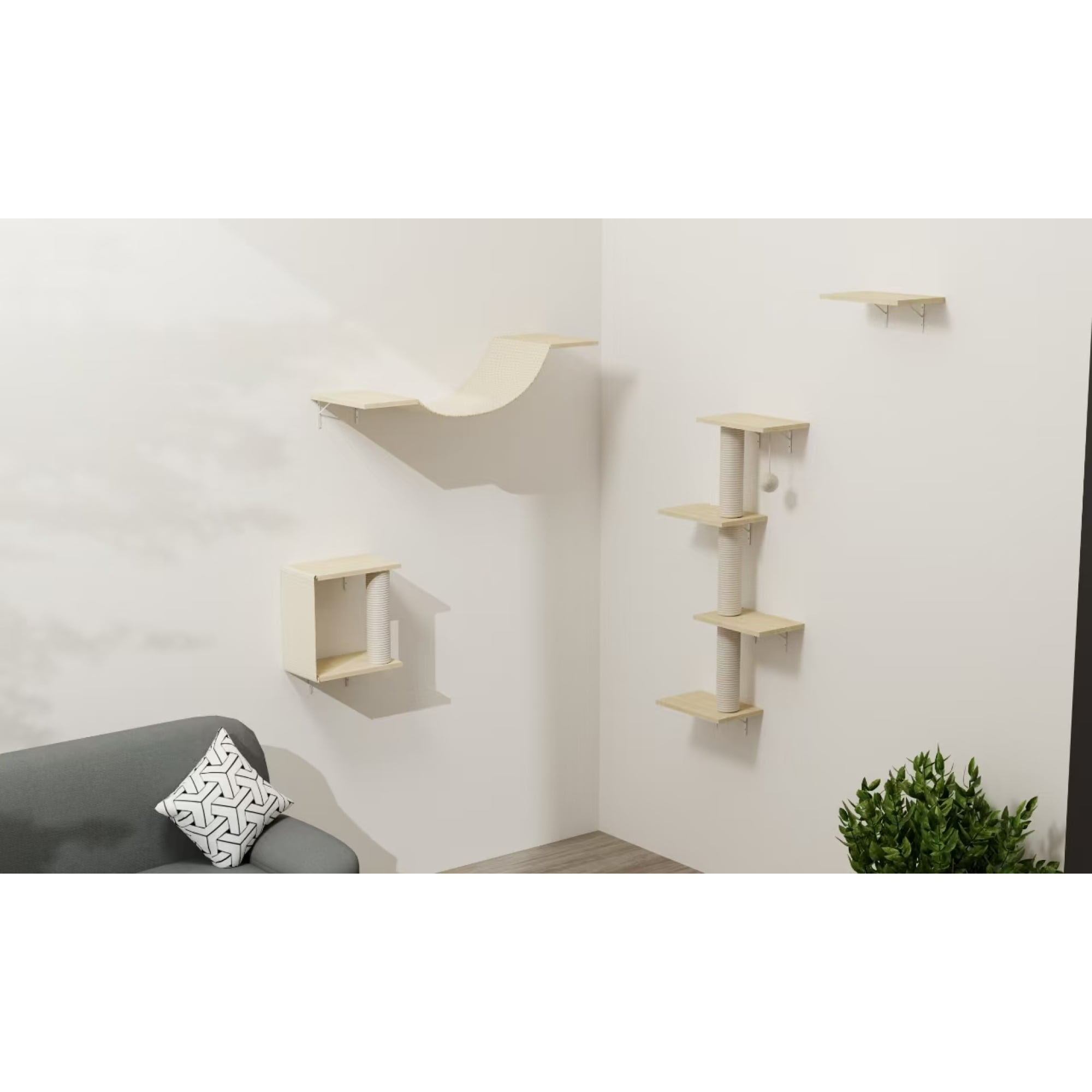 Jopath Wall Mounted Cat Furniture,Cat Trees Cat Wall Shelves And Perches, Floating Cat Shelves For Wall Set Of 4 Pet Supplies, Trees & Condos Modern Wall