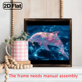 thumbnail image 6 of , Glowing Pink Blue Dolphin Transparent Marine Life Canvas Wall Art - Modern Ocean-Themed Painting with Pink Flowers, Wrap-Around Wood Frame for Living Room., 6 of 9