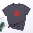 thumbnail image 3 of Women's Valentine's Day Print Round Neck Short Sleeve T Shirt Running Tee Shirts Women Set Shirt for Women Shirts Long Sleeved Women's Loose Fit Tees Short Sleeve T Shirts for Women Women Extra Long, 3 of 4
