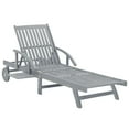 thumbnail image 5 of vidaXL Patio Lounge Chair Outdoor Sunbed Folding Sunlounger Solid Acacia Wood, 5 of 11