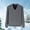 Gray, variant on Dolkfu Black Mens Sweaters Casual V-Neck Pullover Sweaters Solid Fleece Lined Thermal Mens Knitwear 2XL
