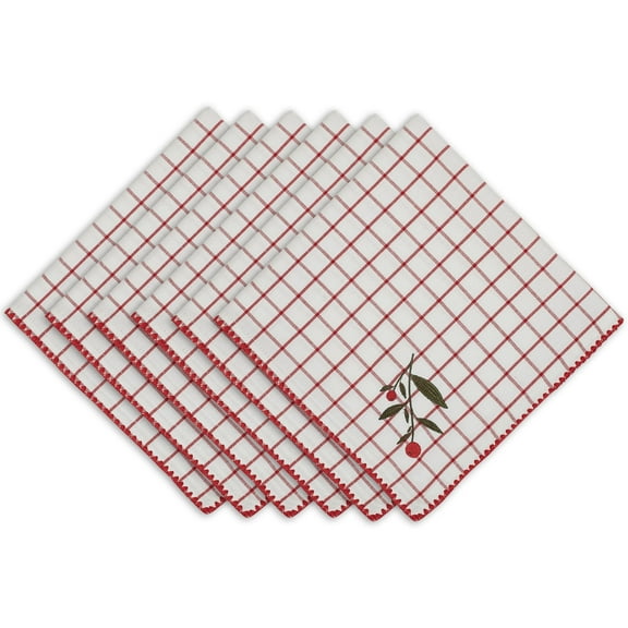 Berry Sprig Napkin Set, 20x20", 6 Piece