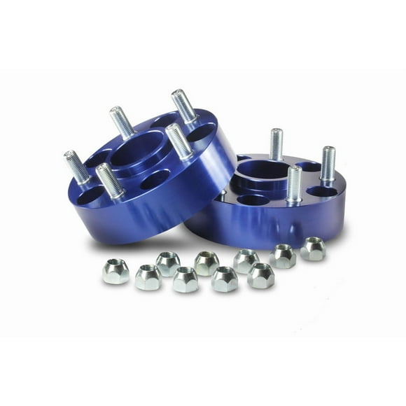 Spidertrax Wheel Spacer WHS024 5 x 127 Millimeter/5 x 5.00 Inch Bolt Pattern; 1-3/4 Inch/44.45 Millimeter Thick; Wheel Stud Mount; Anodized Blue; Aluminum; Set Of 2