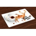 thumbnail image 1 of Ambesonne Coffee Art Place Mats Set of 4, Deer Antlers Nature, Standard Size, Burnt Sienna Black White, 1 of 4
