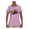 thumbnail image 2 of Colorful Rainbow Moose Head Wildlife Animal Lover Womens Graphic T-Shirt, Light Pink, Large, 2 of 3