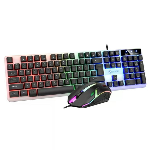 Supershield Gaming Pc Keyboards Wired Gaming Mouse Colorful Led Illuminated Backlit Usb Wired Pc Rainbow Gaming Keyboard Mouse Set