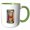 Green/White, variant on 3drose, Handsome Letter H. Grunge Metal Monogram, Industrial Style Art Gift, 11oz Magic Transforming Mug