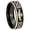 Black And Gold Step Edge, variant on Irish Claddagh Concave Black Tungsten Men Ring 10MM