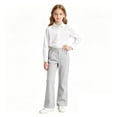 thumbnail image 6 of Uniform Pants for Girls Elastic Waist Flare Leg Girls Grey Uniform Pants Back to School Clothes Size 5-16 Years, 6 of 6