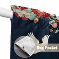 thumbnail image 4 of Navy Blue Crane Swag Valances for Windows 2 Pack, Kitchen Window Curtains 36 Inch Length, Vintage Red Teal Spring Floral Botanical Privacy Swag Curtains for Living Room/Bathroom 36"x36", 4 of 8