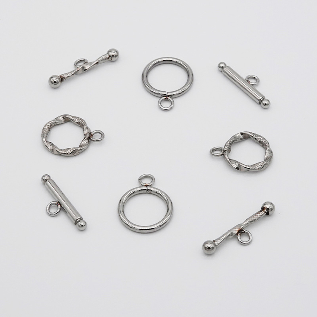 Lot De 5 Fermoirs Bâtons Argentés – Longueur 25mm – Pour Création De Bijoux – Neufs