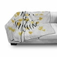 thumbnail image 3 of Wording Soft Flannel Fleece Throw Blanket, Watercolor Effect Hearts Background with Calligraphy Words, Cozy Plush for Indoor and Outdoor Use, 50" x 70", Earth Yellow White, by Ambesonne, 3 of 6