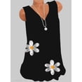 thumbnail image 1 of Camiseta con estampado de moda de talla grande para mujer, chaleco sin mangas con cuello en V, camiseta informal para mujer, tops para mujer, 1 of 4