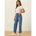 thumbnail image 4 of DARING DIVA Women's Wide High Waisted Stretchy Jeans Buttoned Denim Pants XS Blue, 4 of 6