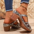 thumbnail image 3 of Heels for Women Cutout Retro Pattern Orthopedic Sandals Open Toe Chunky Heeled Slides Casual Slip on Summer Dress Shoes Silver Size 7.5, 3 of 8