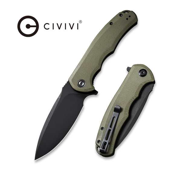 CIVIVI Praxis Pocket Folding Knife 3.75" 9Cr18MoV Blade OD Green G10 Handle WM-C803F