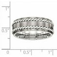 thumbnail image 5 of Stainless Steel Brushed w/Silver Double Twist Inlay Ring, 5 of 9