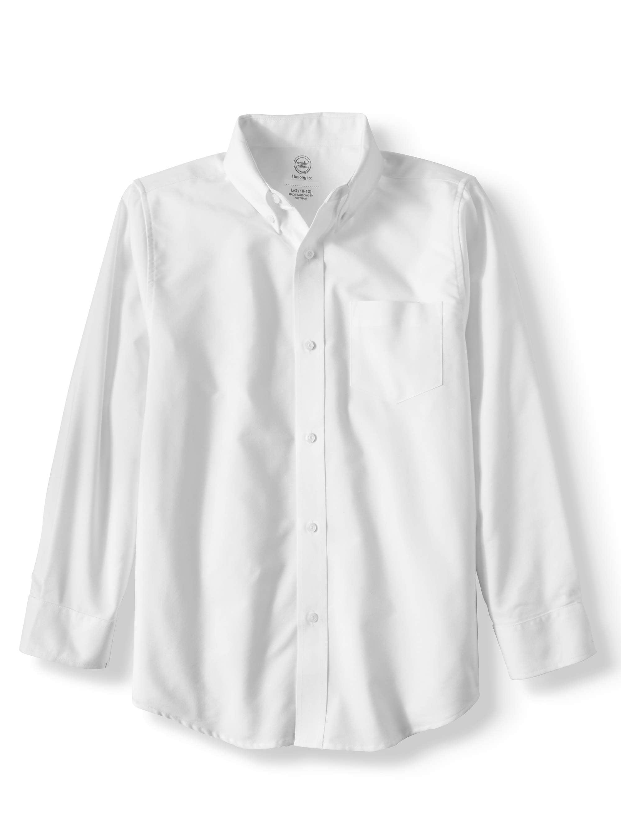 White Boys School Shirt Long Sleeve School Uniform Shirt