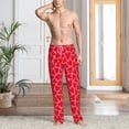 thumbnail image 6 of Lsque Love Heart Print Men's Pajama Pants, Lounge Pant - Comfortable Home Wear,Elastic Waistband, Stylish Design-Large, 6 of 9