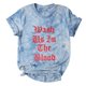 thumbnail image 3 of Camiseta de mujer Camisetas Cuello redondo Camiseta de manga corta Estampado de letras Tie-dye Camiseta Tops Blusa Regalo para mujeres Pompotops hkajfhjk468165, 3 of 8