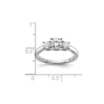 thumbnail image 5 of 1.50 Carat (Ctw Color SI1-SI2, G-H-I) Lab Grown Diamond Three Stone Ring in 14K White Gold, 5 of 7