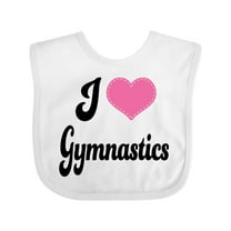 Inktastic I Love Gymnastics Girls Baby Bib