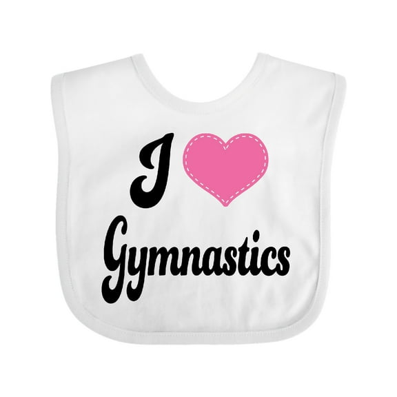 Inktastic I Love Gymnastics Girls Baby Bib
