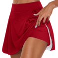 thumbnail image 1 of Gibobby faldas para mujer Falda de de tenis sólida informal para mujer Falda deportiva de yoga Falda corta(Rojo， L), 1 of 5