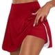 thumbnail image 1 of Gibobby faldas para mujer Falda de de tenis sólida informal para mujer Falda deportiva de yoga Falda corta(Rojo， S), 1 of 5
