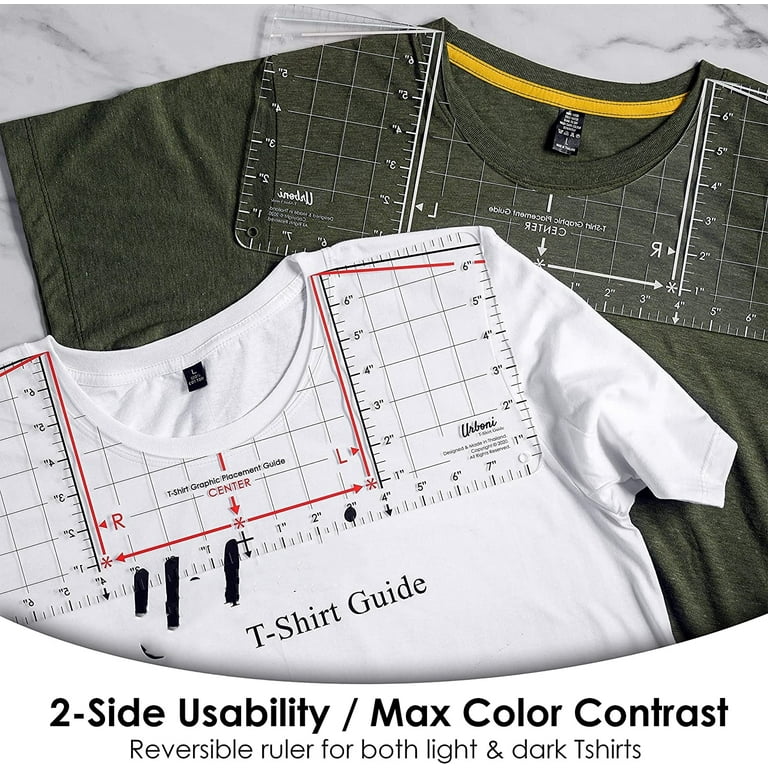 4pc Tshirt Ruler - Tshirt Ruler Guide for Vinyl Alignment - Tshirt