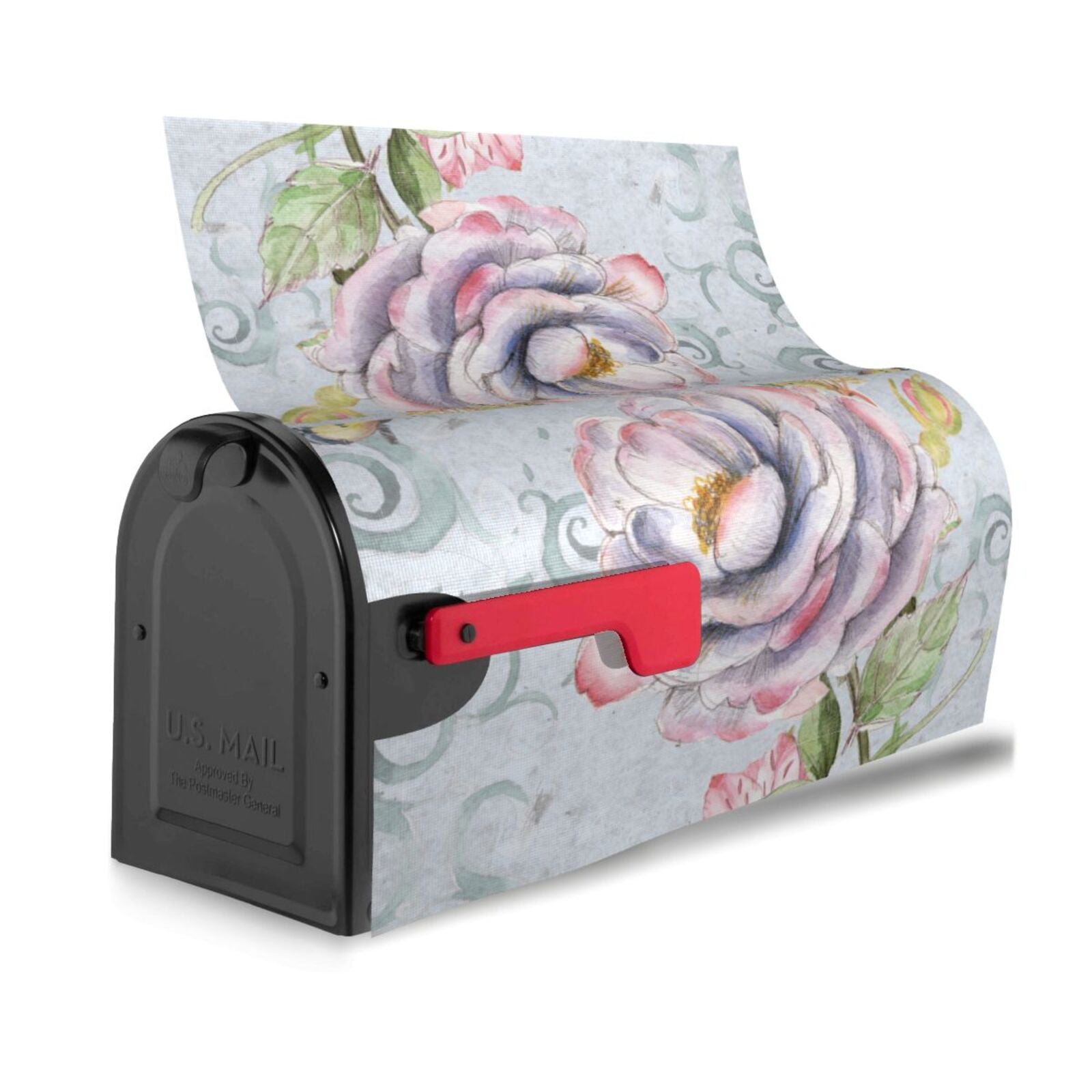 Xecao Vintage Rose for Mailbox Cover with Magnetic Strips, Waterproof and Sunscreen, Adds a Decorative Touch to Your Garden Yard.