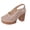 Khaki, variant on Pink Womens Closed Toe Chunky Heel Sandals With Thick Sole Platform Solid Design For Summer Wear
