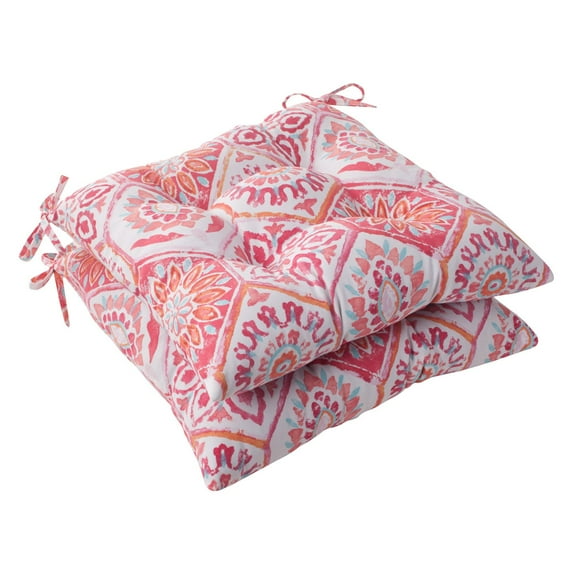 Pillow Perfect 507200 Summer Breeze Flame Wrought Iron Seat Cushion (Set of 2)