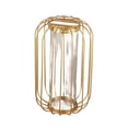 thumbnail image 6 of VIFERR Unique Nordic Lantern-Shaped Wrought Iron Vase Glass Iron Tabletop Flower Vase(Champagne gold), 6 of 8