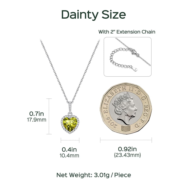 ChicSilver 925 Sterling Silver Heart Birthstone Necklace photo 7