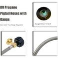 Gowinsee 2Pack 15'' RV Propane Hoses with Gauge, Stainless Steel