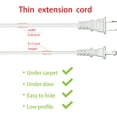 thumbnail image 3 of 10FT White Flat and Thin 2 Prong Long Extension Cord for Indoor/Outdoor Use with Single Outlet - Ideal for Holiday Lights, Lamps, Cameras,Appliance ETL Listed (1 Pack), 3 of 8