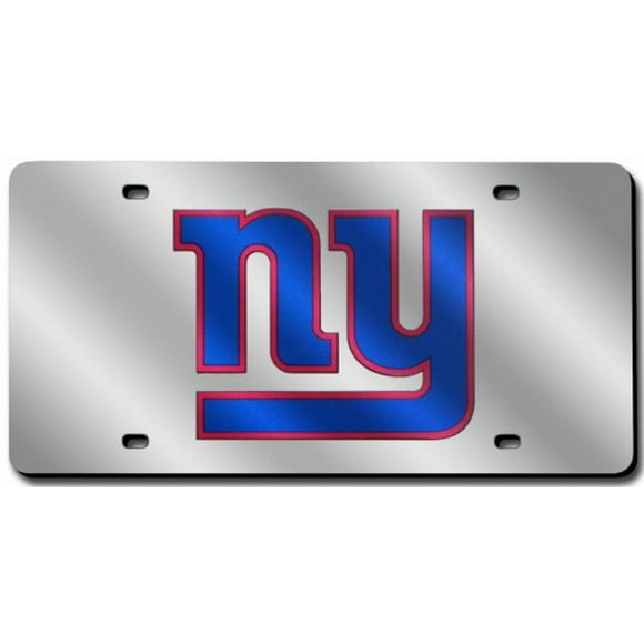 New York Giants Laser Cut Silver License Plate