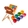 thumbnail image 4 of Bolas de madera en tazas Juguetes sensoriales de educación temprana Regalos Habilidad motora fina Juguetes de bolas de madera Clasificación y conteo, 4 of 9