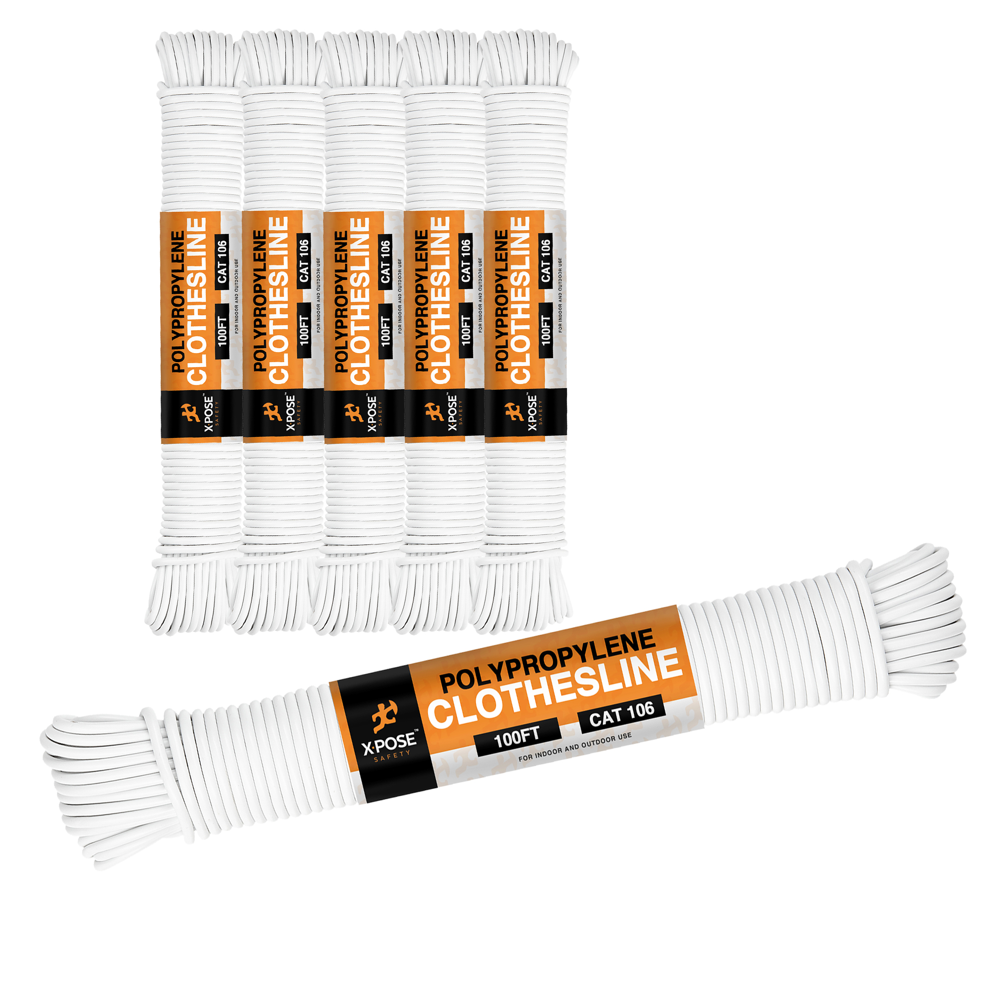 Plastic Clothesline 100' Plastic Clothes Line White Outdoor Weather