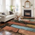 thumbnail image 3 of Vintage Wood Grains Area Rug 5x8 Washable Rug Non Slip Farmhouse Colorful Wooden Texture Large Area Rug Soft Stainresistant Indoor Floor Carpet for Living Room Bedroom Home Office Dining Room Nursery, 3 of 7