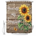 thumbnail image 2 of Yellow Sunflower Waterproof Fabric Shower Curtain,Butterfly Sunshine Brown Farmhouse Wood Waterproof Fabric Shower Curtain for Bathroom Curtains Bathtubs Shower Curtains with 12 Hooks Long 72x78in, 2 of 8