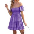 thumbnail image 2 of Summer Floral Print Women Square Neckline Ruffle Mini Dress, 2 of 6